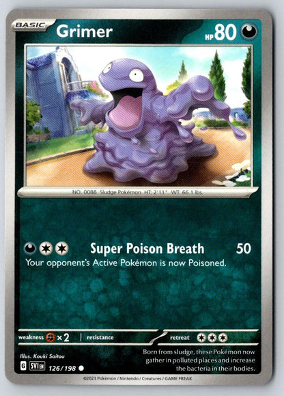 Grimer 126/198 Common Scarlet & Violet Pokemon Near Mint