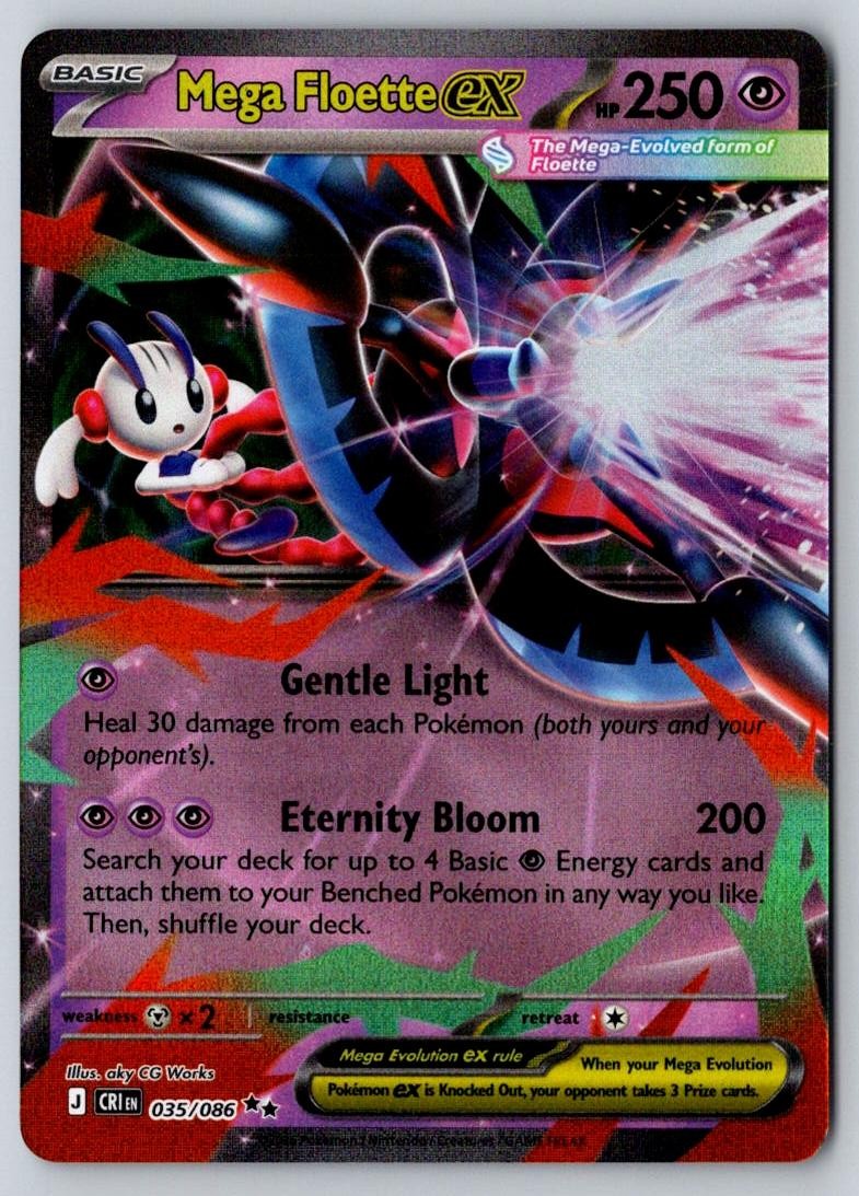 Mega Floette ex 035/086 Double Rare Chaos Rising Pokemon Holo Near Mint