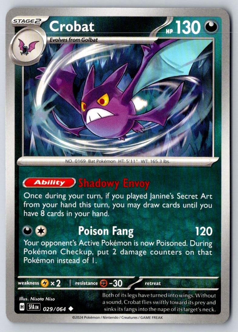 Crobat 029/064 Uncommon Shrouded Fable Pokemon Near Mint