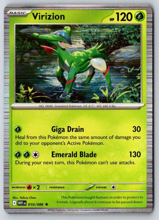 Virizion 010/086 Holo Rare White Flare Pokemon Near Mint