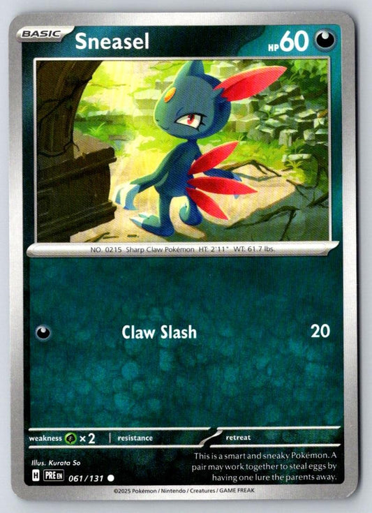 Sneasel 061/131 Common Prismatic Evolutions Pokemon Near Mint