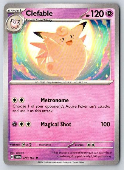 Clefable 079/167 Uncommon Twilight Masquerade Pokemon Near Mint