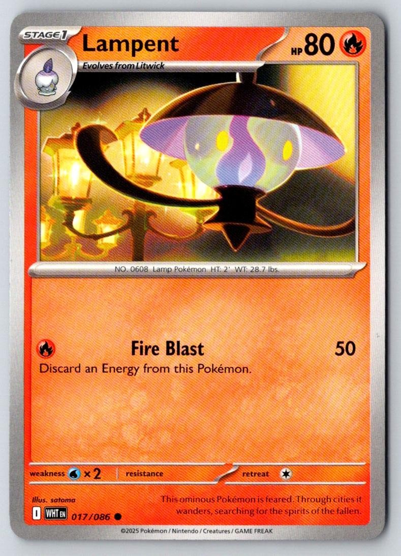 Lampent 017/086 Common White Flare Pokemon Near Mint