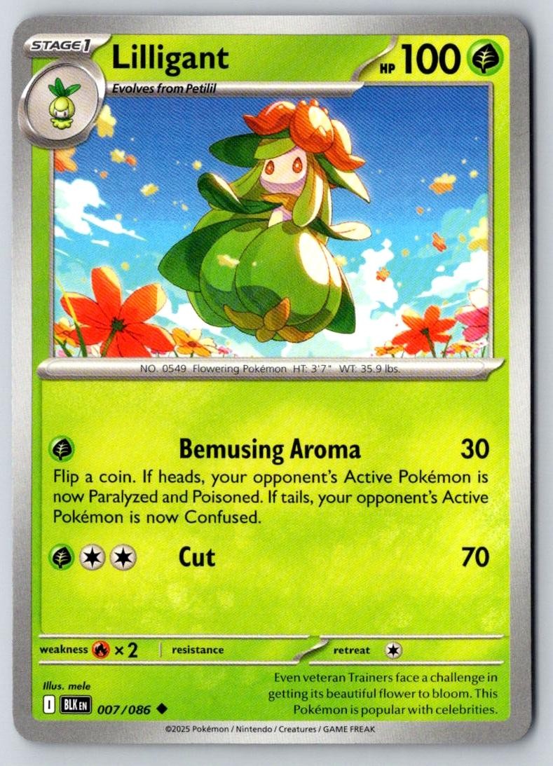 Lilligant 007/086 Uncommon Black Bolt Pokemon Near Mint