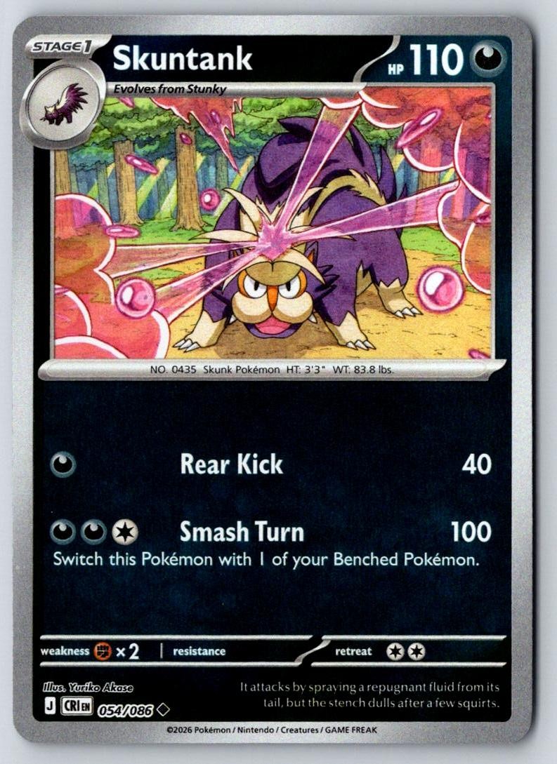 Skuntank 054/086 Uncommon Chaos Rising Pokemon Near Mint