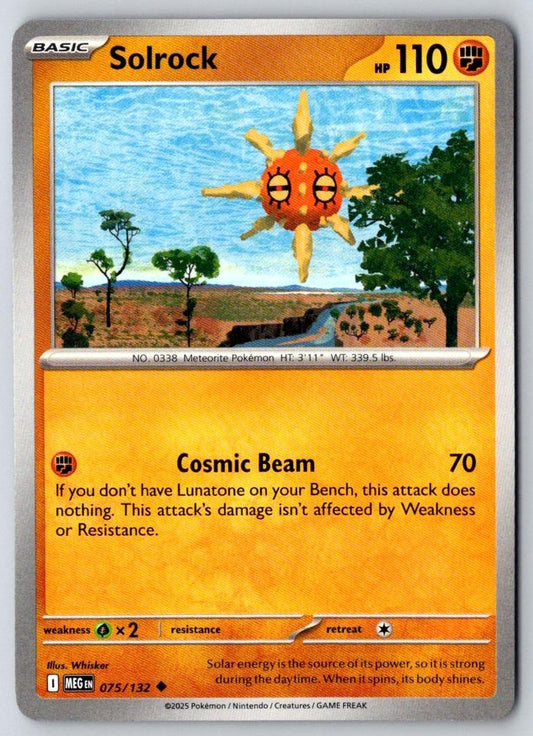 Solrock 075/132 Uncommon Mega Evolution Pokemon Near Mint