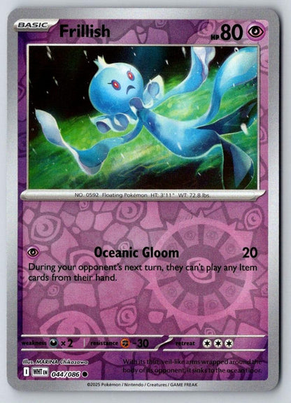 Frillish 044/086 Common White Flare Pokemon Reverse Holo Near Mint