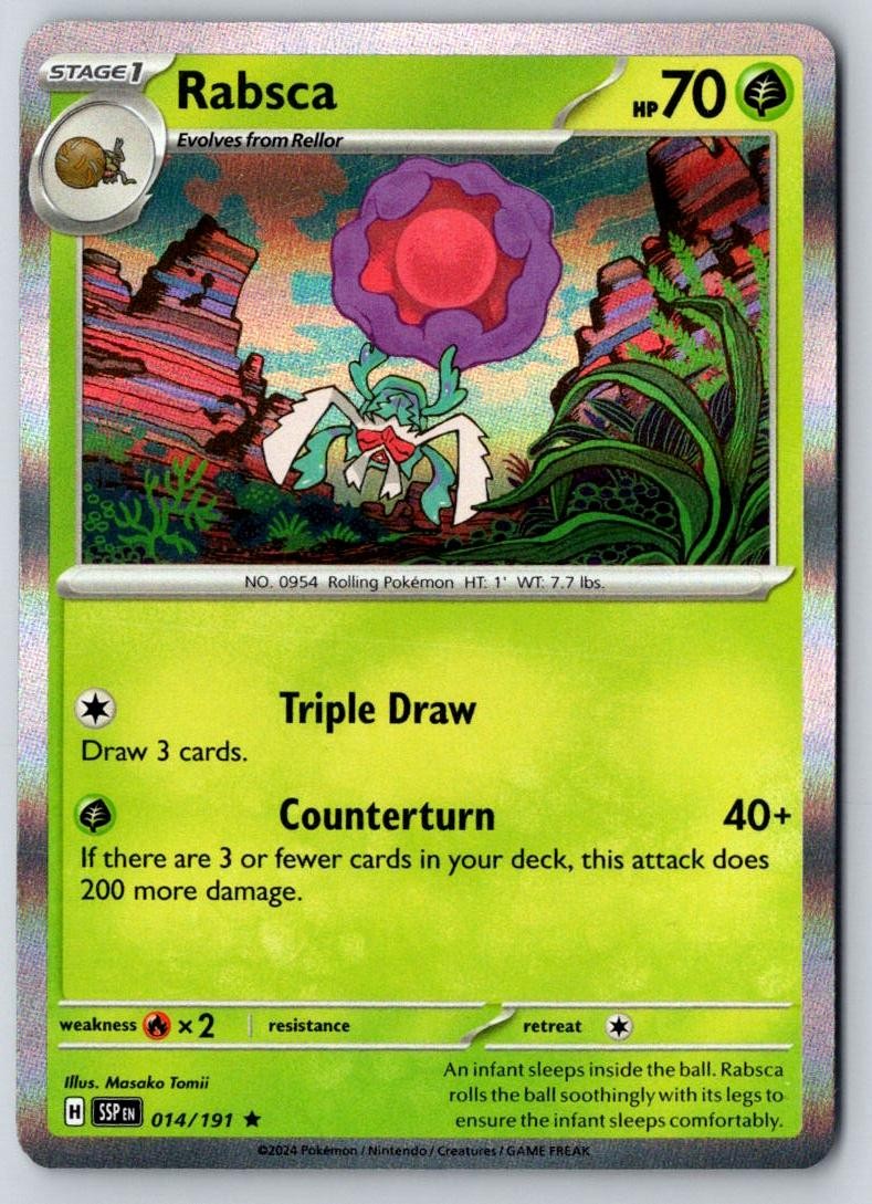 Rabsca 014/191 Rare Surging Sparks Pokemon Holo Near Mint
