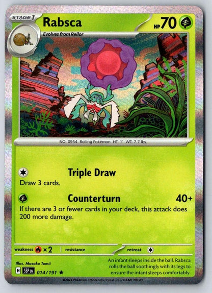 Rabsca 014/191 Rare Surging Sparks Pokemon Holo Near Mint
