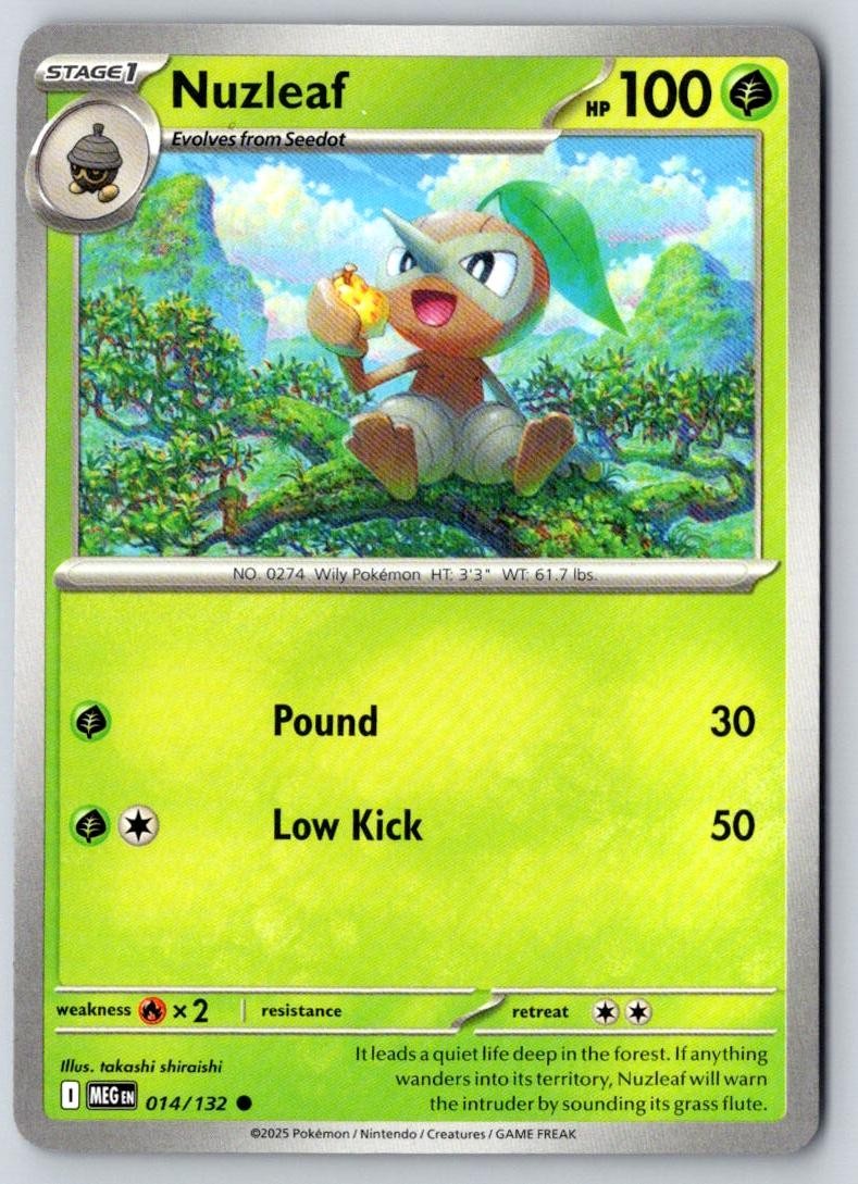 Nuzleaf 014/132 Common Mega Evolution Pokemon Near Mint