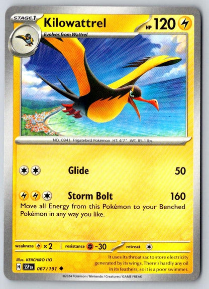 Kilowattrel 067/191 Uncommon Surging Sparks Pokemon Near Mint