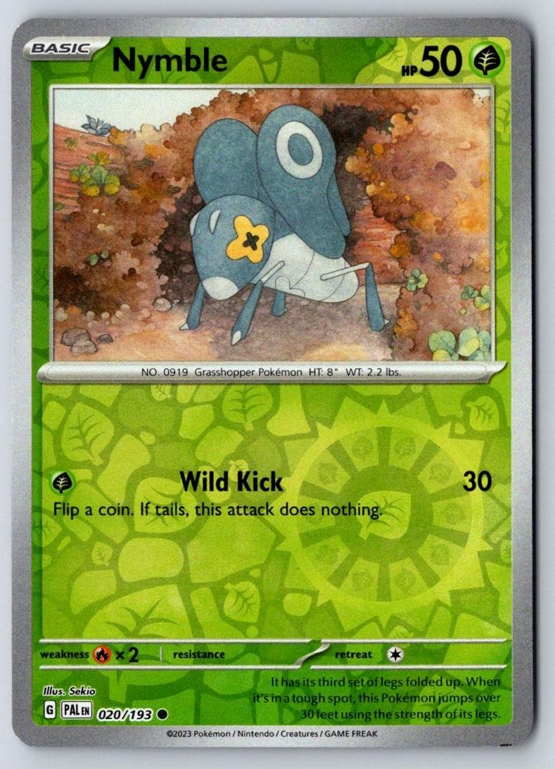 Nymble 020/193 Common Paldea Evolved Pokemon Near Mint