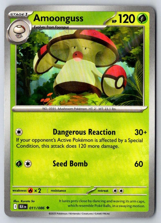 Amoonguss 011/086 Uncommon Black Bolt Pokemon Near Mint