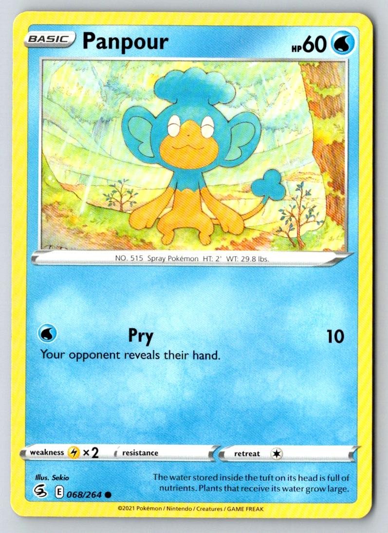 Panpour 068/264 Common Fusion Strike Pokemon Near Mint