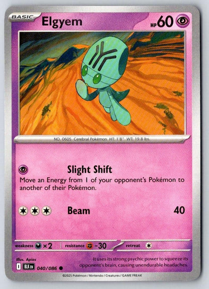 Elgyem 040/086 Common Black Bolt Pokemon Near Mint