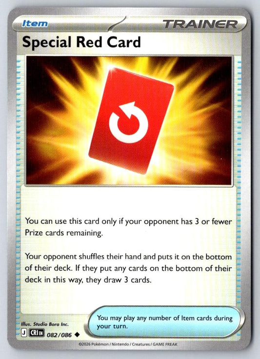 Special Red Card 082/086 Uncommon Chaos Rising Pokemon Near Mint