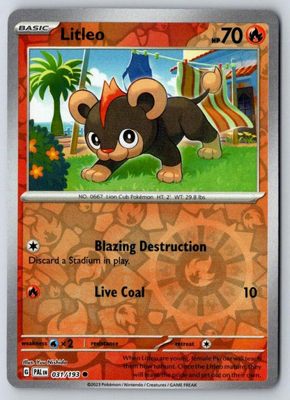 Litleo 031/193 Common Paldea Evolved Pokemon Near Mint
