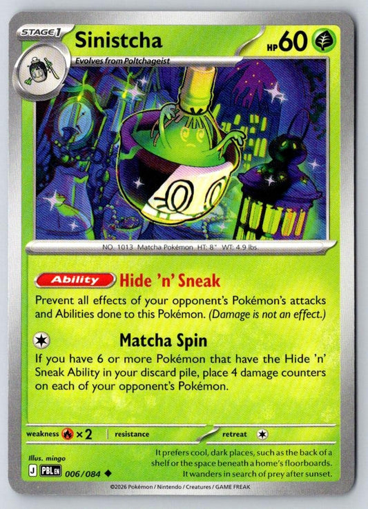 Sinistcha 006/084 Uncommon Pitch Black Pokemon Near Mint