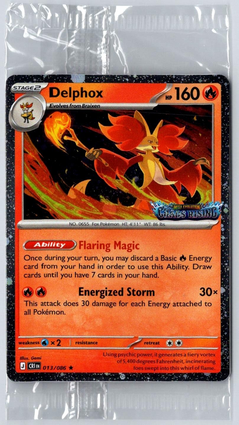Delphox SEALED (Chaos Rising Stamped) 013/086 Holo Pokemon
