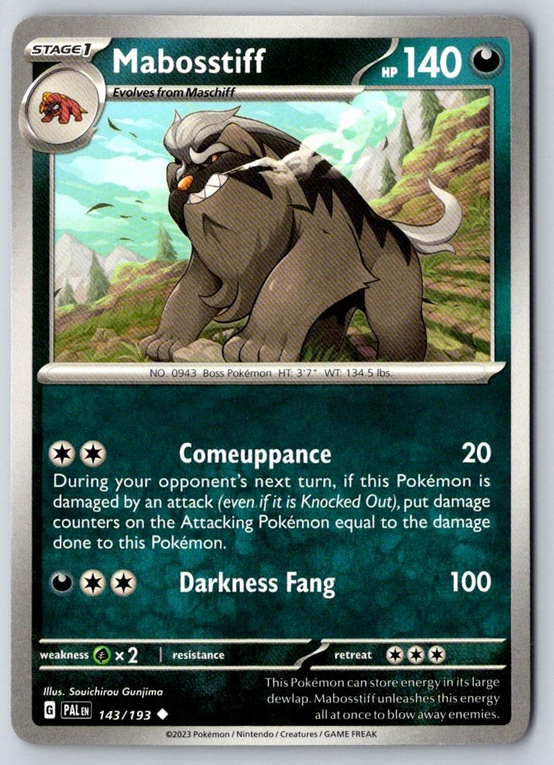 Mabosstiff 143/193 Uncommon Paldea Evolved Pokemon Near Mint