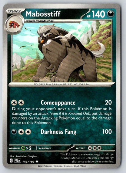 Mabosstiff 143/193 Uncommon Paldea Evolved Pokemon Near Mint