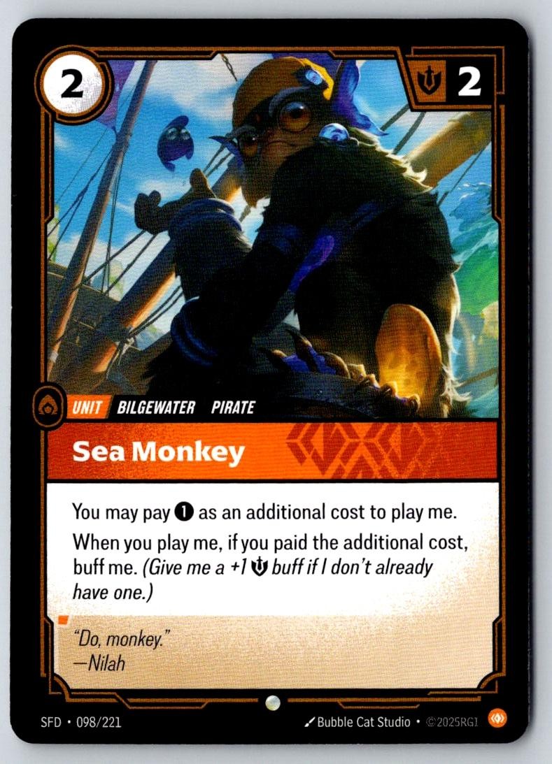 Sea Monkey 098/221 Common Spiritforged Riftbound Near Mint