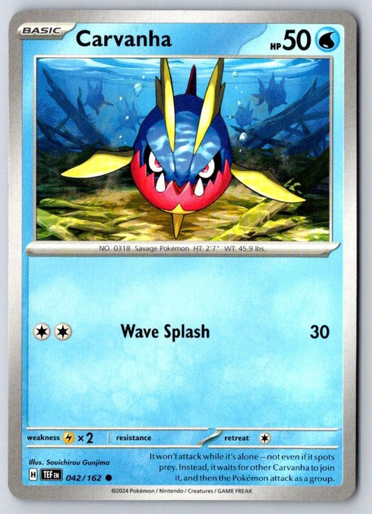 Carvanha 042/162 Common Temporal Forces Pokemon Near Mint