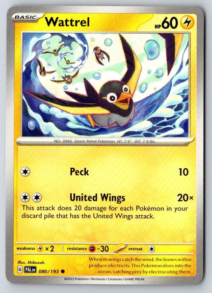 Wattrel 080/193 Common Paldea Evolved Pokemon Near Mint