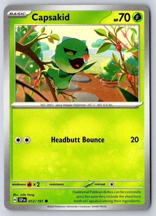 Capsakid 012/191 Common Surging Sparks Pokemon Near Mint