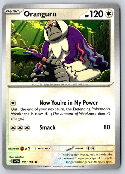 Oranguru 156/191 Common Surging Sparks Pokemon Near Mint