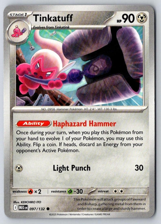 Tinkatuff 097/132 Common Mega Evolution Pokemon Near Mint