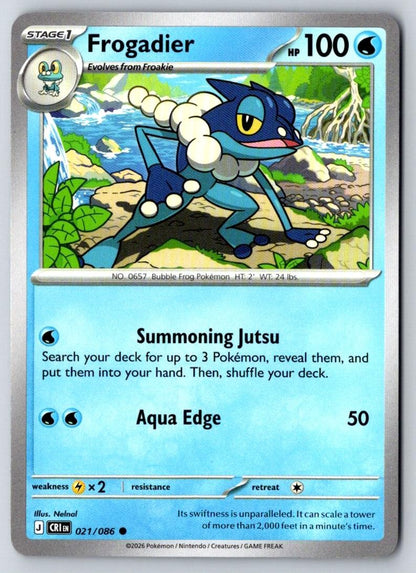 Frogadier 021/086 Common Chaos Rising Pokemon Near Mint
