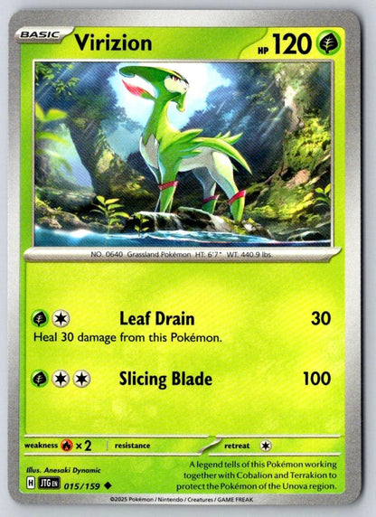 Virizion 015/159 Uncommon Journey Together Pokemon Near Mint