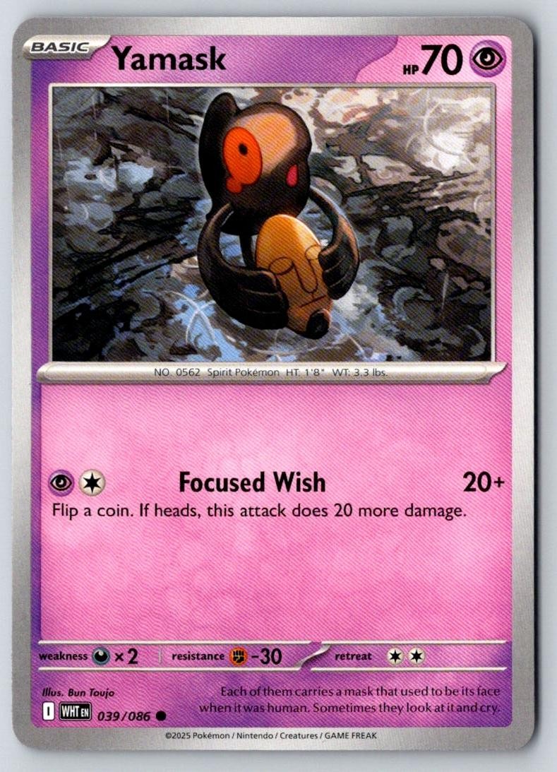 Yamask 039/086 Common White Flare Pokemon Near Mint