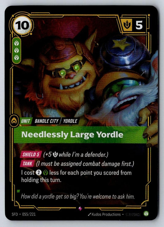 Needlessly Large Yordle 055/221 Rare Spiritforged Riftbound Foil Near Mint