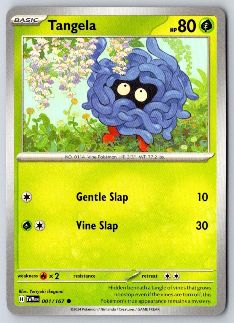 Tangela 001/167 Common Twilight Masquerade Pokemon Near Mint