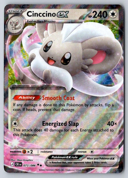 Cinccino ex 073/086 Double Rare Chaos Rising Pokemon Near Mint