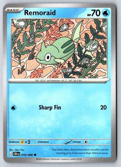 Remoraid 016/086 Common Chaos Rising Pokemon Near Mint