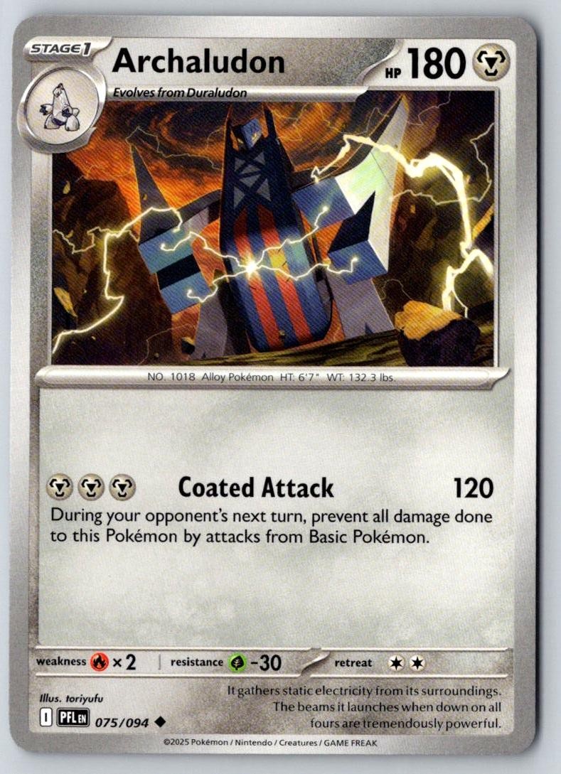 Archaludon 075/094 Uncommon Phantasmal Flames Pokemon Near Mint