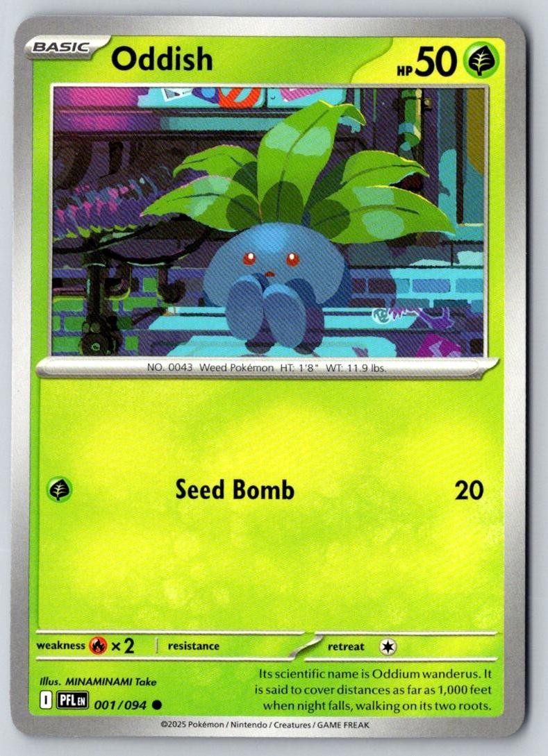 Oddish 001/094 Common Phantasmal Flames Pokemon Near Mint