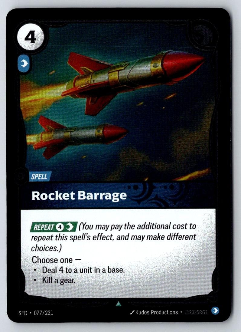 Rocket Barrage 077/221 Uncommon Spiritforged Riftbound Near Mint