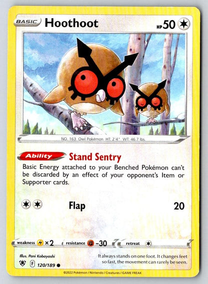 Hoothoot 120/189 Common Astral Radiance Pokemon Near Mint