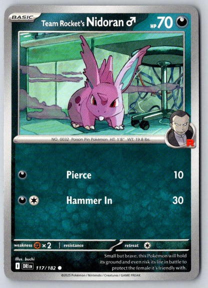 Team Rocket's NidoranM 117/182 Common Destined Rivals Pokemon Near Mint