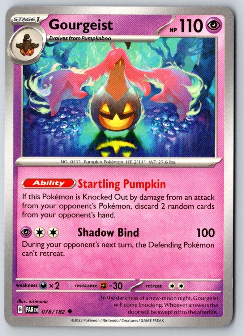 Gourgeist 078/182 Uncommon Paradox Rift Pokemon Near Mint