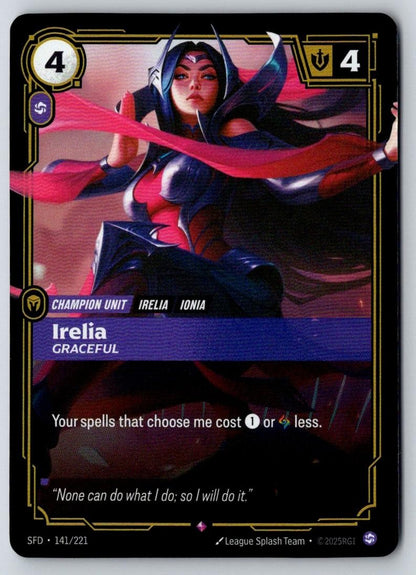 Irelia - Graceful 141/221 Rare Spiritforged Riftbound Foil Near Mint