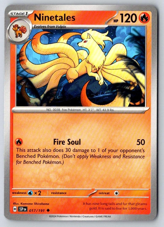 Ninetales 017/191 Uncommon Surging Sparks Pokemon Near Mint