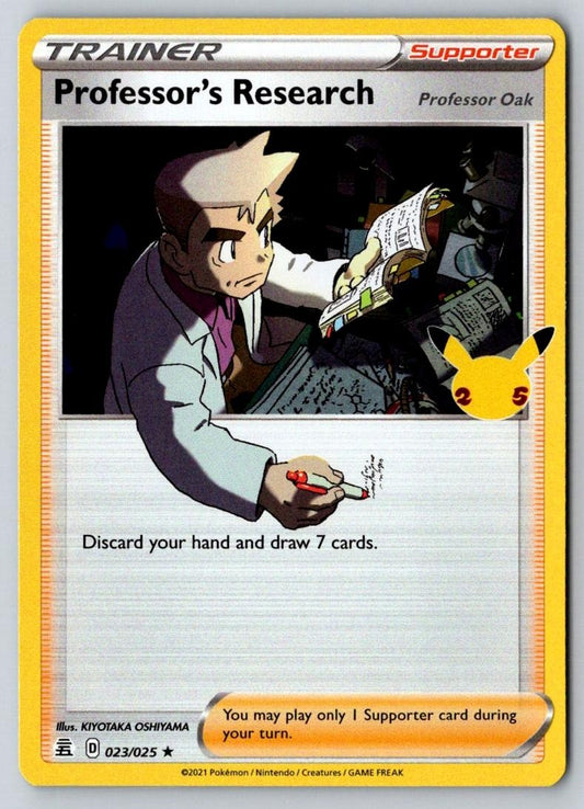 Professor's Research (Professor Oak) 023/025 Holo Celebrations Pokemon Holo NM