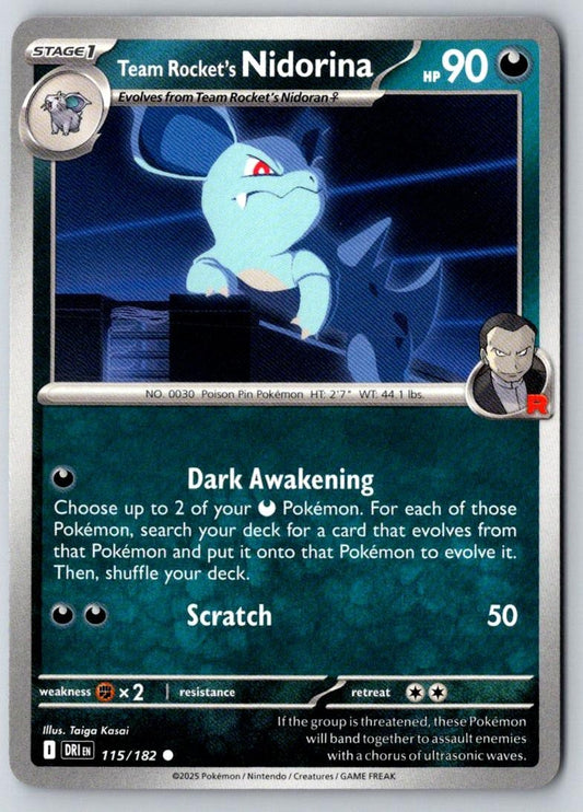 Team Rocket's Nidorina 115/182 Common Destined Rivals Pokemon Near Mint