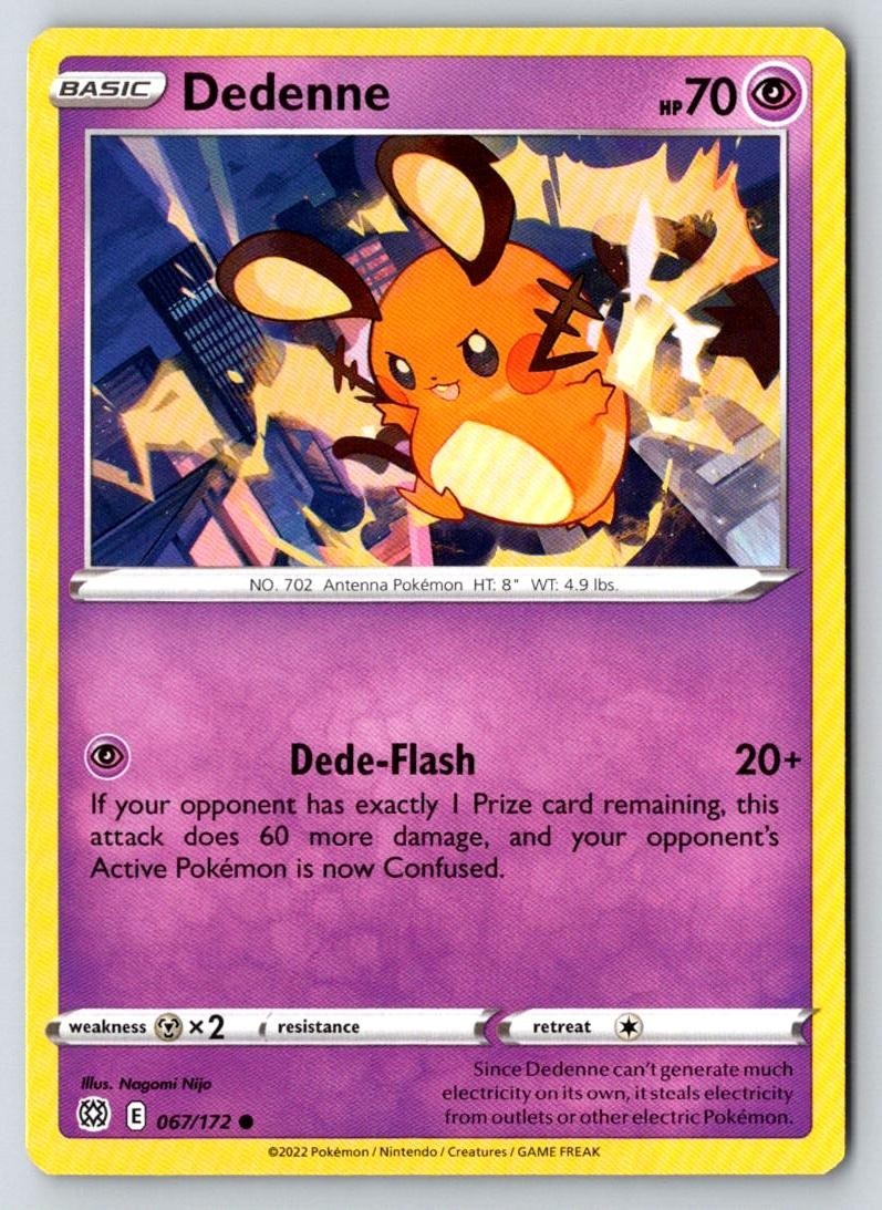Dedenne 067/172 Common Brilliant Stars Pokemon Near Mint