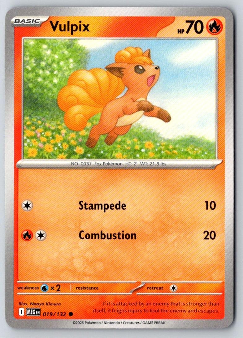 Vulpix 019/132 Common Mega Evolution Pokemon Near Mint